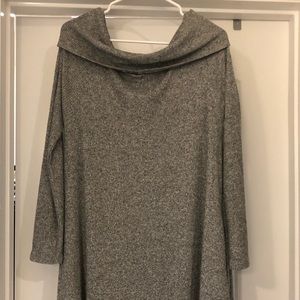 Grey long sleeved off shoulder dress